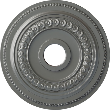 Ekena Millwork Oldham Ceiling Medallion (Fits Canopies up to 8 5/8"), Hand-Painted Silver, 18"OD x 3 3/8"ID x 7/8"P CM18OL1SLS